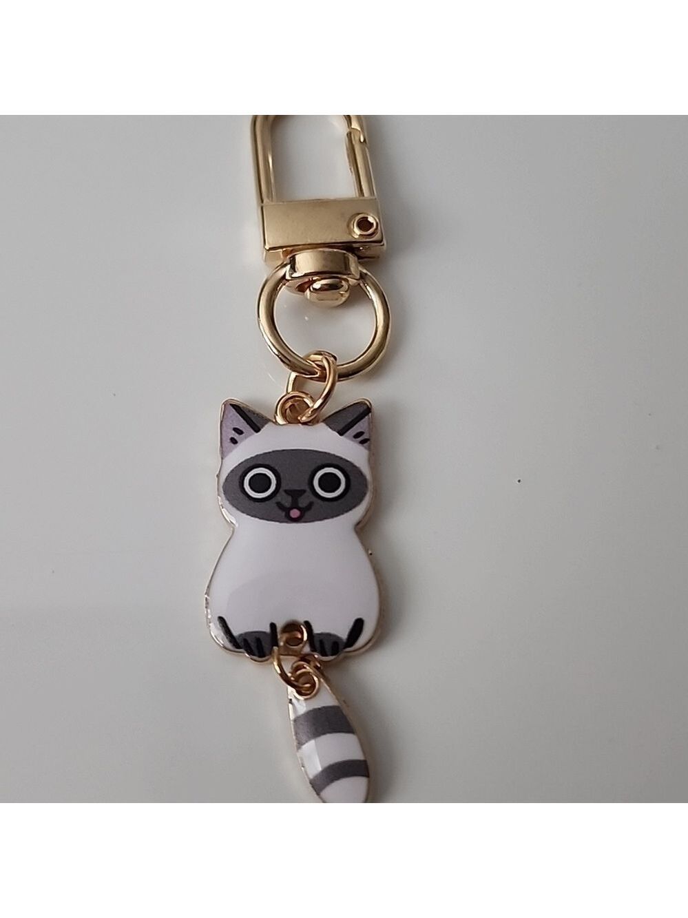 SIAMESE CAT ZIPPER Dangle Tail Pull purse charm Or Charm bracelet Lobster claw
